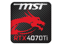 MSI GeForce RTX 4070 Ti 1"x1" Chrome Effect Domed Case Badge / Sticker Logo