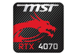 MSI GeForce RTX 4070 1"x1" Chrome Effect Domed Case Badge / Sticker Logo
