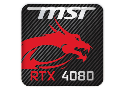 MSI GeForce RTX 4080 1"x1" Chrome Effect Domed Case Badge / Sticker Logo