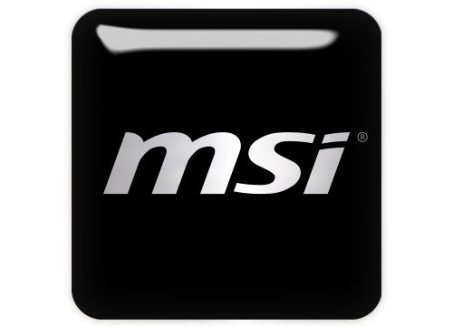 MSI 1"x1" Chrome Effect Domed Case Badge / Sticker Logo