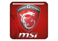 MSI Gaming G Series Red 1"x1" Chrome Effect Domed Case Badge / Sticker Logo