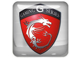 MSI Gaming G Series 1"x1" Chrome Effect Domed Case Badge / Sticker Logo