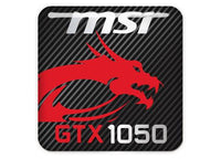 MSI GeForce GTX 1050 1"x1" Chrome Effect Domed Case Badge / Sticker Logo