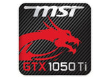 MSI GeForce GTX 1050 Ti 1"x1" Chrome Effect Domed Case Badge / Sticker Logo