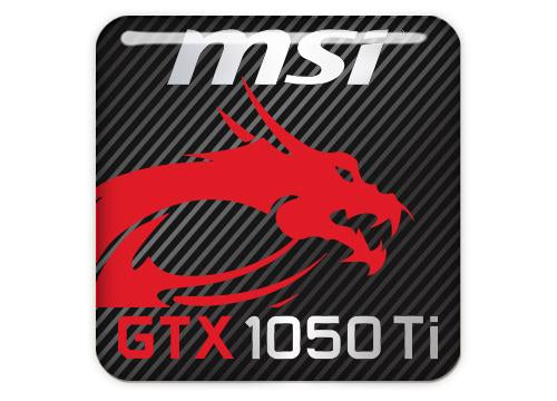 MSI GeForce GTX 1050 Ti 1"x1" Chrome Effect Domed Case Badge / Sticker Logo