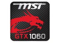MSI GeForce GTX 1060 1"x1" Chrome Effect Domed Case Badge / Sticker Logo
