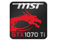 MSI GeForce GTX 1070 Ti 1"x1" Chrome Effect Domed Case Badge / Sticker Logo