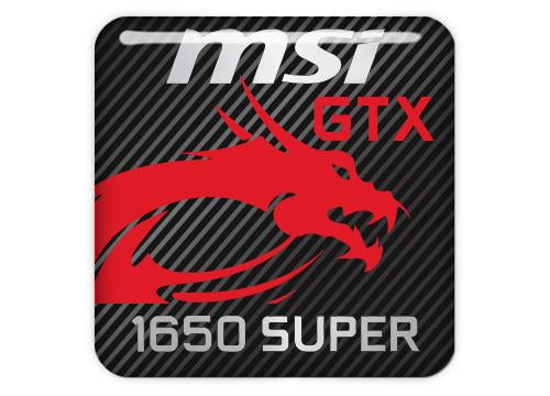 MSI GeForce GTX 1650 Super 1"x1" Chrome Effect Domed Case Badge / Sticker Logo