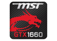 MSI GeForce GTX 1660 1"x1" Chrome Effect Domed Case Badge / Sticker Logo