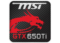 MSI GeForce GTX 650Ti 1"x1" Chrome Effect Domed Case Badge / Sticker Logo