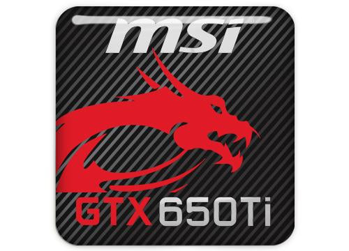 MSI GeForce GTX 650Ti 1"x1" Badge de boîtier bombé effet chromé / Logo autocollant