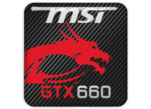 MSI GeForce GTX 660 1"x1" Badge de boîtier bombé effet chromé / Logo autocollant