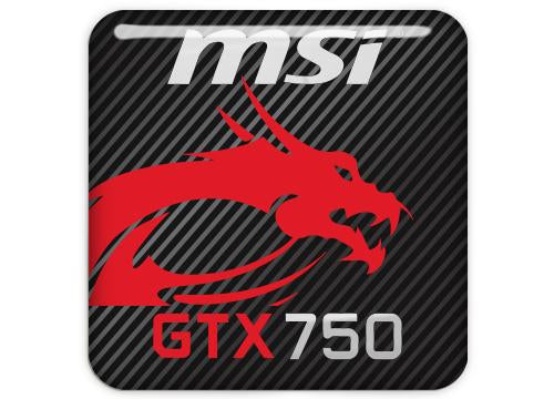 MSI GeForce GTX 750 1"x1" Chrome Effect Domed Case Badge / Sticker Logo