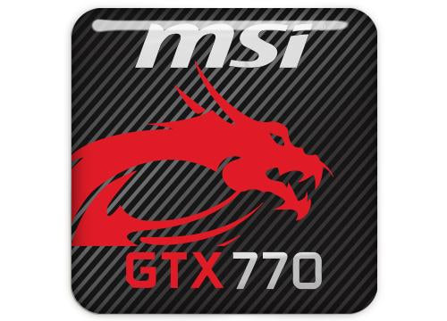 MSI GeForce GTX 770 1"x1" Chrome Effect Domed Case Badge / Sticker Logo