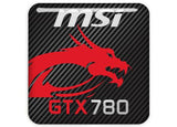 MSI GeForce GTX 780 1"x1" Chrome Effect Domed Case Badge / Sticker Logo