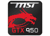 MSI GeForce GTX 950 1"x1" Chrome Effect Domed Case Badge / Sticker Logo