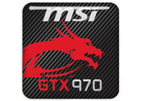 MSI GeForce GTX 970 1"x1" Chrome Effect Domed Case Badge / Sticker Logo