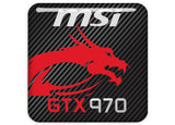 MSI GeForce GTX 970 1"x1" Badge de boîtier bombé effet chromé / Logo autocollant