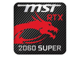 MSI GeForce RTX 2060 Super 1"x1" Badge de boîtier bombé effet chromé / Logo autocollant