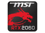 MSI GeForce RTX 2060 1"x1" Badge de boîtier bombé effet chromé / Logo autocollant