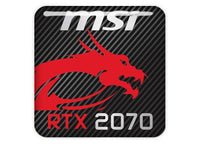 MSI GeForce RTX 2070 1"x1" Badge de boîtier bombé effet chromé / Logo autocollant