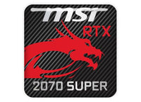 MSI GeForce RTX 2070 Super 1"x1" Chrome Effect Domed Case Badge / Sticker Logo