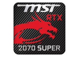 MSI GeForce RTX 2070 Super 1"x1" Badge de boîtier bombé effet chromé / Logo autocollant