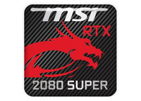 MSI GeForce RTX 2080 Super 1"x1" Badge de boîtier bombé effet chromé / Logo autocollant