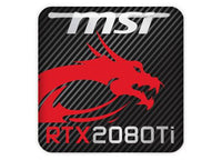 MSI GeForce RTX 2080 Ti 1"x1" Badge de boîtier bombé effet chromé / Logo autocollant