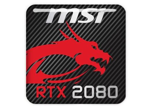 MSI GeForce RTX 2080 1"x1" Chrome Effect Domed Case Badge / Sticker Logo