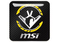 MSI Gaming Hawk 1"x1" Chrome Effect Domed Case Badge / Sticker Logo