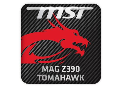 MSI MAG Z390 TOMAHAWK 1"x1" Chrome Effect Domed Case Badge / Sticker Logo