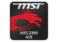 MSI MEG Z390 ACE 1"x1" Badge de boîtier bombé effet chromé / Logo autocollant