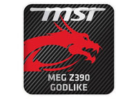 MSI MEG Z390 GODLIKE 1"x1" Chrome Effect Domed Case Badge / Sticker Logo