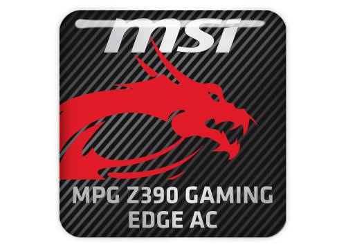 MSI MPG Z390 GAMING EDGE AC 1"x1" Badge de boîtier bombé effet chromé / Logo autocollant