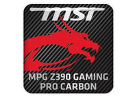 MSI MPG Z390 GAMING PRO CARBON 1"x1" Chrome Effect Domed Case Badge / Sticker Logo