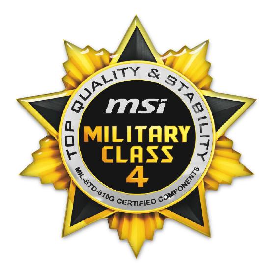 MSI Military Class 4 1.6"x1.6" Chrome Effect Domed Case Badge / Sticker Logo