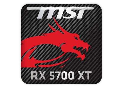 MSI Radeon RX 5700 XT 1"x1" Chrome Effect Domed Case Badge / Sticker Logo