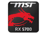 MSI Radeon RX 5700 1"x1" Insignia de caja abovedada con efecto cromado / Logotipo adhesivo