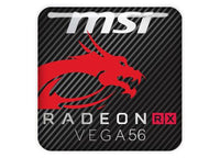 MSI Radeon RX VEGA 56 1"x1" Badge de boîtier bombé effet chromé / Logo autocollant