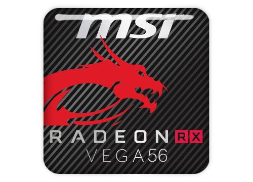 MSI Radeon RX VEGA 56 1"x1" Chrome Effect Domed Case Badge / Sticker Logo
