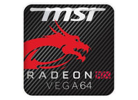 MSI Radeon RX VEGA 64 1"x1" Chrome Effect Domed Case Badge / Sticker Logo