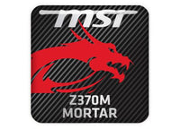 MSI Z370M MORTAR 1"x1" Chrome Effect Domed Case Badge / Sticker Logo
