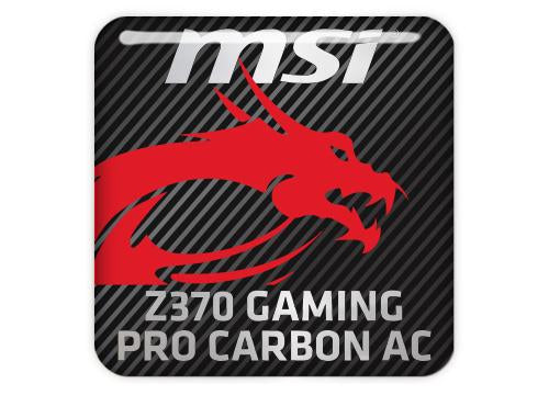 MSI Z370 GAMING PRO CARBON AC 1"x1" Chrome Effect Domed Case Badge / Sticker Logo