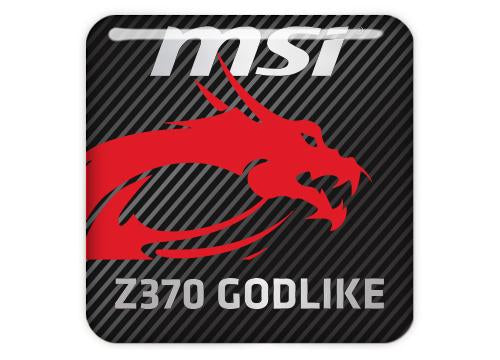 MSI Z370 GODLIKE 1"x1" Chrome Effect Domed Case Badge / Sticker Logo