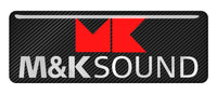 M&K Sound Miller Kreisel 2.75"x1" Chrome Effect Domed Case Badge / Sticker Logo
