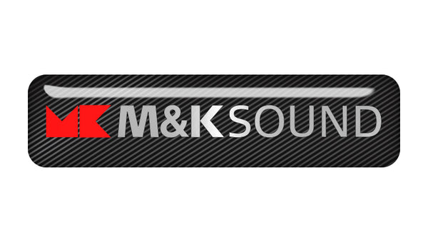 M&K Sound Miller Kreisel 2"x0.5" Chrome Effect Domed Case Badge / Sticker Logo