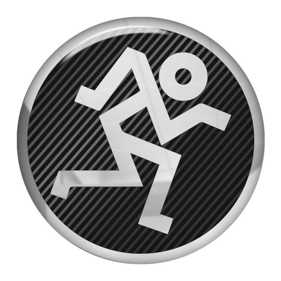 Mackie 1.5" Diameter Round Chrome Effect Domed Case Badge / Sticker Logo