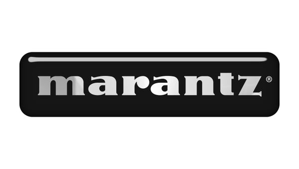 Marantz 2"x0.5" Chrome Effect Domed Case Badge / Sticker Logo
