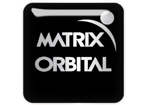 Matrix Orbital 1"x1" Chrome Effect Domed Case Badge / Sticker Logo